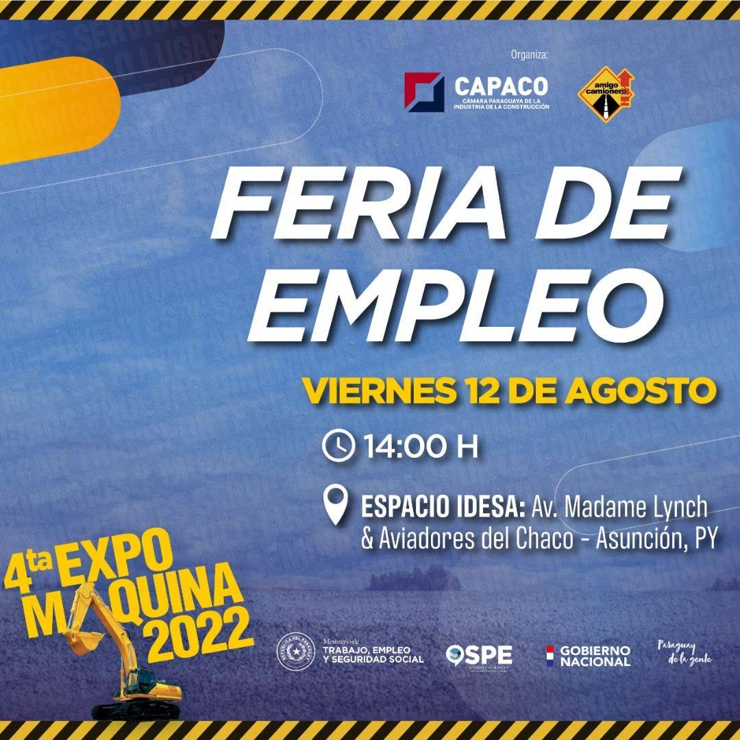 Ministerio de Trabajo estará en Expo Máquina con feria de empleo, promoción de cursos y certificación ocupacional