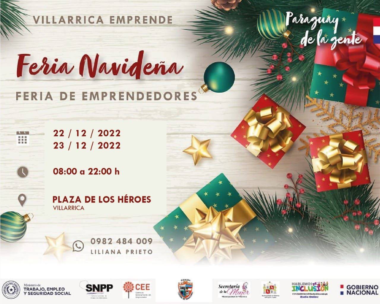 ​MTESS organiza feria navideña de emprendedores en Villarrica