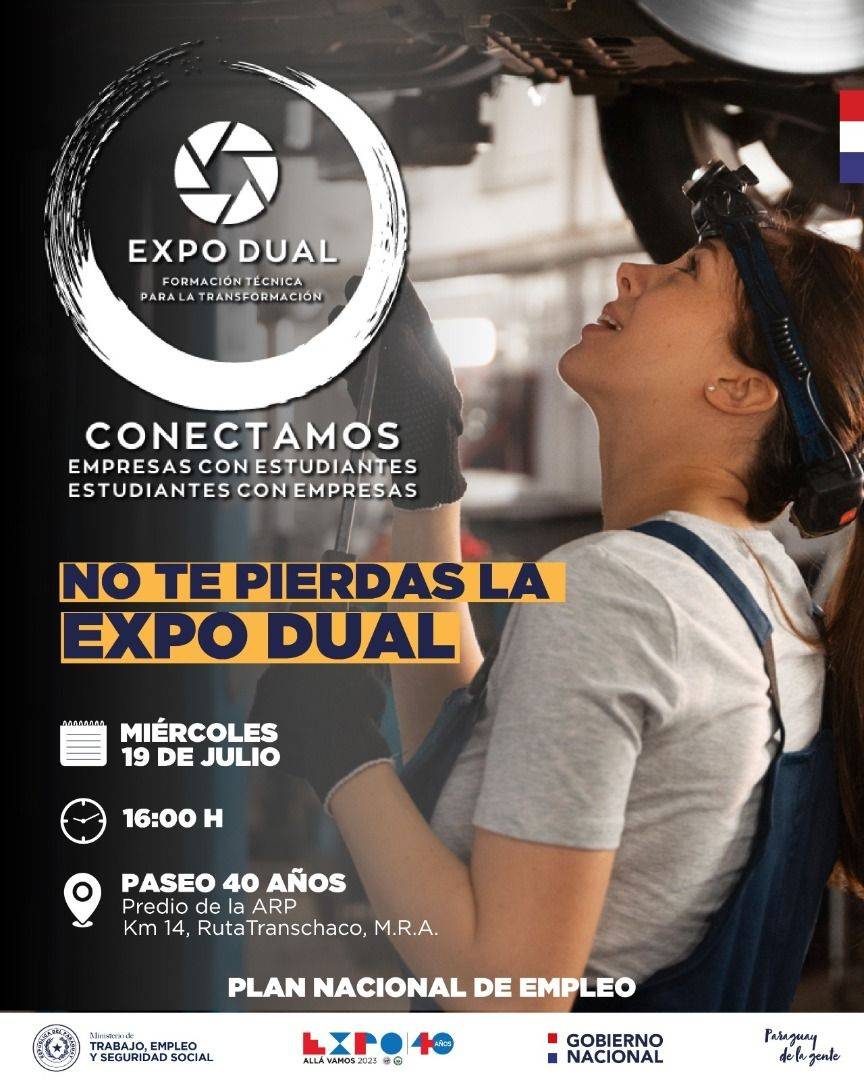 MTESS informará sobre ventajas de la formación dual en la Expo de Roque Alonso este miércoles