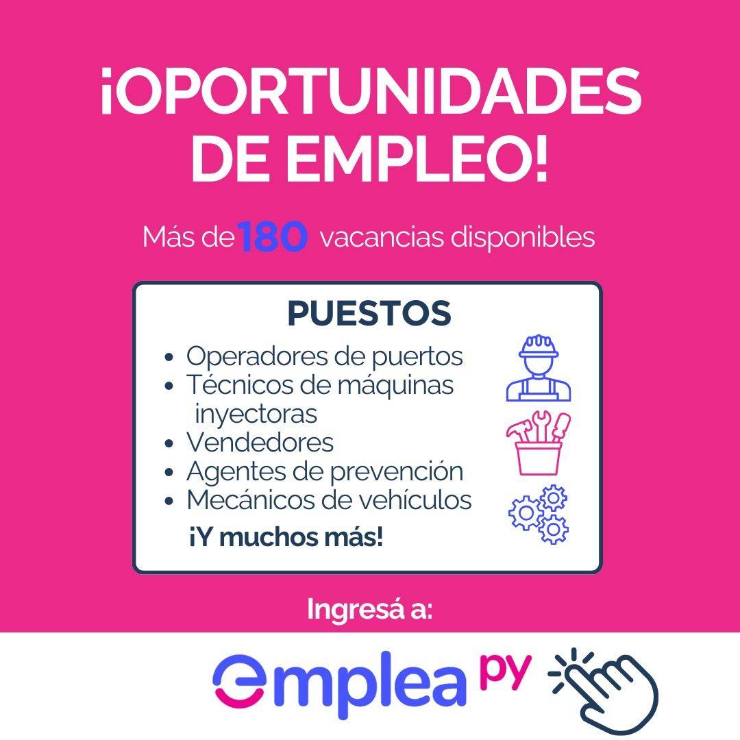 Con más de 180 vacancias laborales abre la semana el portal EmpleaPy