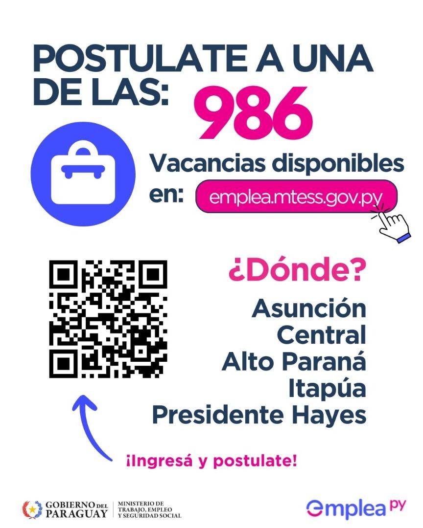 Portal EmpleaPy anuncia nuevas vacancias con salarios de hasta Gs. 7.000.000